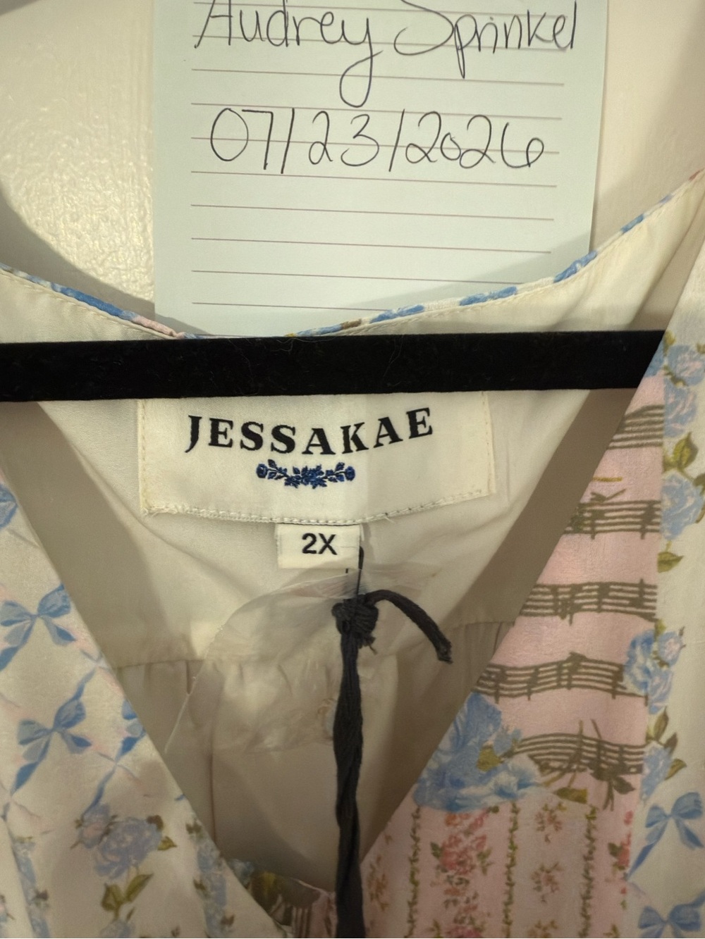 JessaKae Garden Rose Patchwork Maxi Dress Pink, Blue & Cream Floral Patchwork - Picture 4 of 4